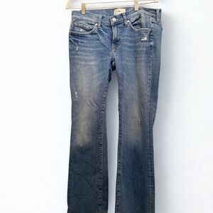 7 for All Mankind Women's EUC Size 30 Low Rise Distressed Boot Cut Jeans